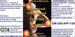 Label for Advanced Pain Relief Formula