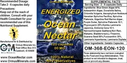 Label for Energized Ocean Nectar