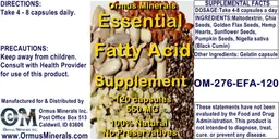 Label for Essential Fatty Acid Supplement