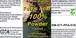 Label for Fulvic Acid 100% Powder