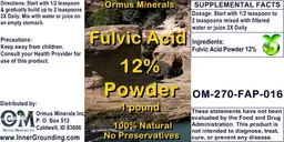 Label for Fulvic Acid 12% Powder