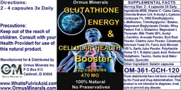 Label for Glutathione Energy & Cellular Health Booster