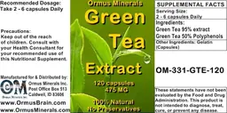 Label for Green Tea Extract
