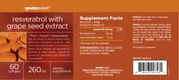 Label for Resveratrol with Grape Seed Extract 260 mg