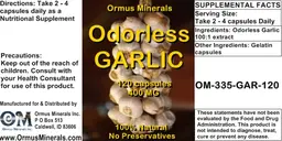 Label for Odorless Garlic 400 mg