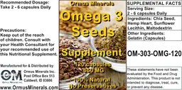 Label for Omega 3 Seeds Supplement