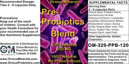 Label for Pre-Probiotics Blend