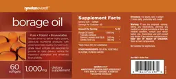 Label for Borage Oil 1,000 mg