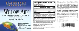 Label for Willow Aid