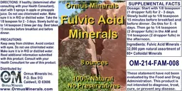 Label for Fulvic Acid Minerals