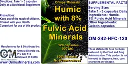 Label for Humic with 8% Fulvic Acid Minerals