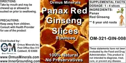 Label for Panax Red Ginseng Slices