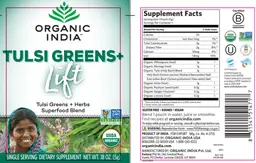 Label for Tulsi Greens+ Lift