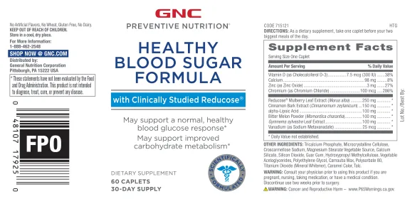 Label for Healthy Blood Sugar Formula