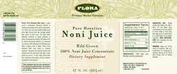 Label for Pure Hawaiian Noni Juice