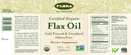 Label for Certified Organic Flax Oil
