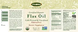 Label for Certified Organic Flax Oil