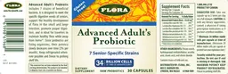 Label for Advanced Adult's Probiotic 34 Billion Cells