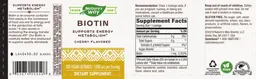 Label for Biotin 1,000 mcg Cherry Flavored