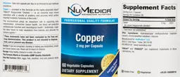 Label for Copper 2 mg