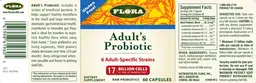 Label for Adult's Probiotic 17 Billion Cells