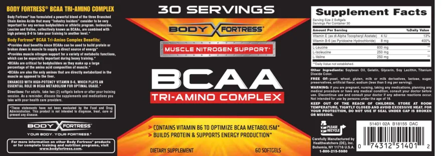 Label for BCAA Tri-Amino Complex