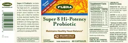 Label for Super 8 Hi-Potency Probiotic 42 Billion Cells