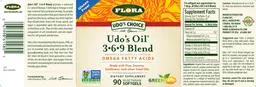 Label for Udo's Oil 3-6-9 Blend