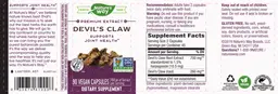 Label for Devil's Claw 700 mg