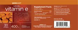 Label for Vitamin E 400 IU