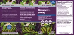 Label for Resveratrol 500 mg