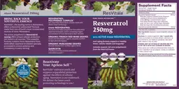 Label for Resveratrol 250 mg