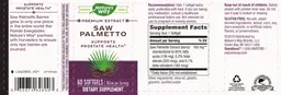 Label for Saw Palmetto 160 mg