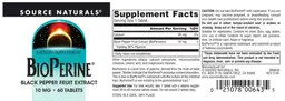 Label for BioPerine 10 mg