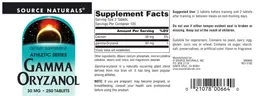 Label for Gamma Oryzanol 30 mg