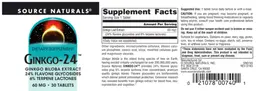 Label for Ginkgo-24 60 mg