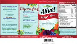 Label for Alive! Fatigue Fighter