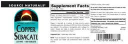 Label for Copper Sebacate