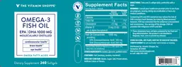 Label for Omega-3 Fish Oil 1000 mg