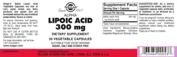 Label for Alpha Lipoic Acid 300 mg