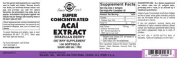 Label for Super Concentrated Acai Extract