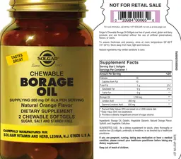 Label for Borage Oil Natural Orange Flavor