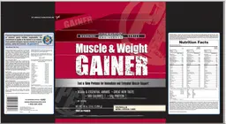 Label for Muscle & Weight Gainer Vanilla