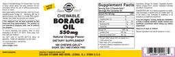 Label for Borage Oil 550 mg Natural Orange Flavor