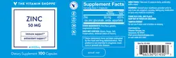 Label for Zinc 50 mg