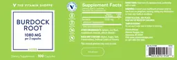 Label for Burdock Root 1080 mg