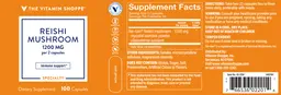 Label for Reishi Mushroom 1200 mg