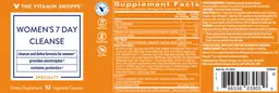 Label for Women's 7 Day Cleanse