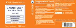 Label for Carnipure L-Carnitine 1000 mg