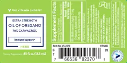Label for Oil of Oregano Extra Strength